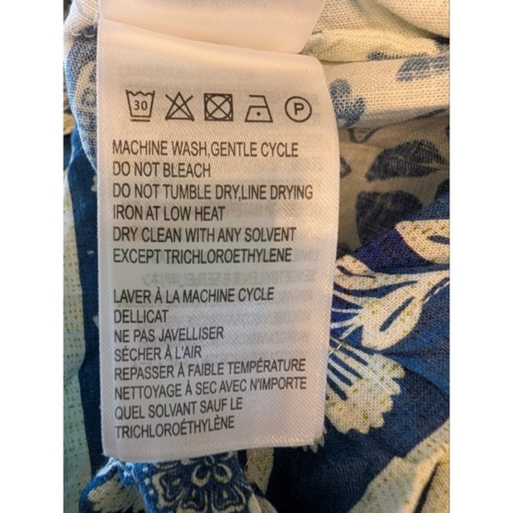 Farm Rio Blue Pineapple Floral Button Front Smocked Back Romper Small SN 300714 - Picture 13 of 14